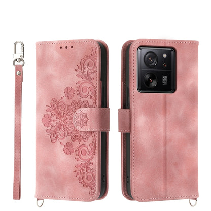 Skin-feel Flowers Embossed Wallet Leather Phone Case, For Xiaomi Redmi A3, For Xiaomi Redmi Note 13 Pro 4G, For Xiaomi Redmi Note 13 4G, For Xiaomi Poco X6 Pro 5G, For Xiaomi 14 Ultra, For Xiaomi 14 Pro, For Xiaomi 14, For Xiaomi Redmi Note 13 5G      ...