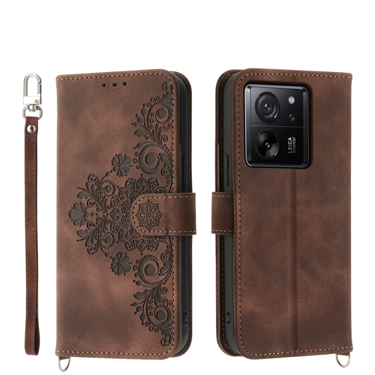 Skin-feel Flowers Embossed Wallet Leather Phone Case, For Xiaomi Redmi A3, For Xiaomi Redmi Note 13 Pro 4G, For Xiaomi Redmi Note 13 4G, For Xiaomi Poco X6 Pro 5G, For Xiaomi 14 Ultra, For Xiaomi 14 Pro, For Xiaomi 14, For Xiaomi Redmi Note 13 5G      ...