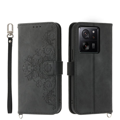 Skin-feel Flowers Embossed Wallet Leather Phone Case, For Xiaomi Redmi A3, For Xiaomi Redmi Note 13 Pro 4G, For Xiaomi Redmi Note 13 4G, For Xiaomi Poco X6 Pro 5G, For Xiaomi 14 Ultra, For Xiaomi 14 Pro, For Xiaomi 14, For Xiaomi Redmi Note 13 5G      ...