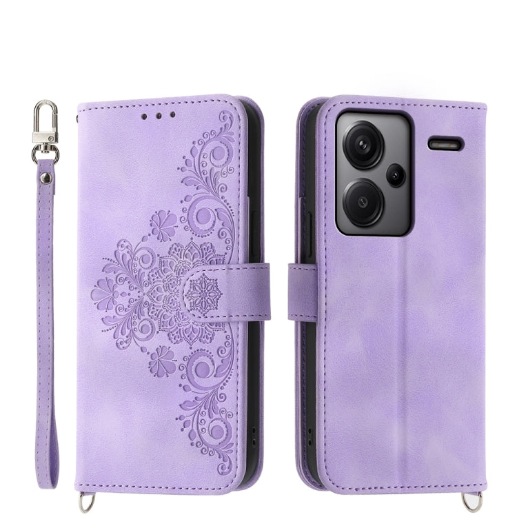 Skin-feel Flowers Embossed Wallet Leather Phone Case, For Xiaomi Redmi A3, For Xiaomi Redmi Note 13 Pro 4G, For Xiaomi Redmi Note 13 4G, For Xiaomi Poco X6 Pro 5G, For Xiaomi 14 Ultra, For Xiaomi 14 Pro, For Xiaomi 14, For Xiaomi Redmi Note 13 5G      ...
