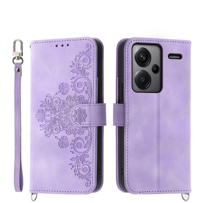 Skin-feel Flowers Embossed Wallet Leather Phone Case, For Xiaomi Redmi A3, For Xiaomi Redmi Note 13 Pro 4G, For Xiaomi Redmi Note 13 4G, For Xiaomi Poco X6 Pro 5G, For Xiaomi 14 Ultra, For Xiaomi 14 Pro, For Xiaomi 14, For Xiaomi Redmi Note 13 5G      ...