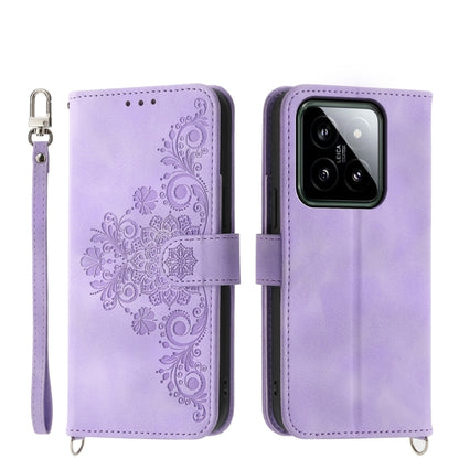 Skin-feel Flowers Embossed Wallet Leather Phone Case, For Xiaomi Redmi A3, For Xiaomi Redmi Note 13 Pro 4G, For Xiaomi Redmi Note 13 4G, For Xiaomi Poco X6 Pro 5G, For Xiaomi 14 Ultra, For Xiaomi 14 Pro, For Xiaomi 14, For Xiaomi Redmi Note 13 5G      ...