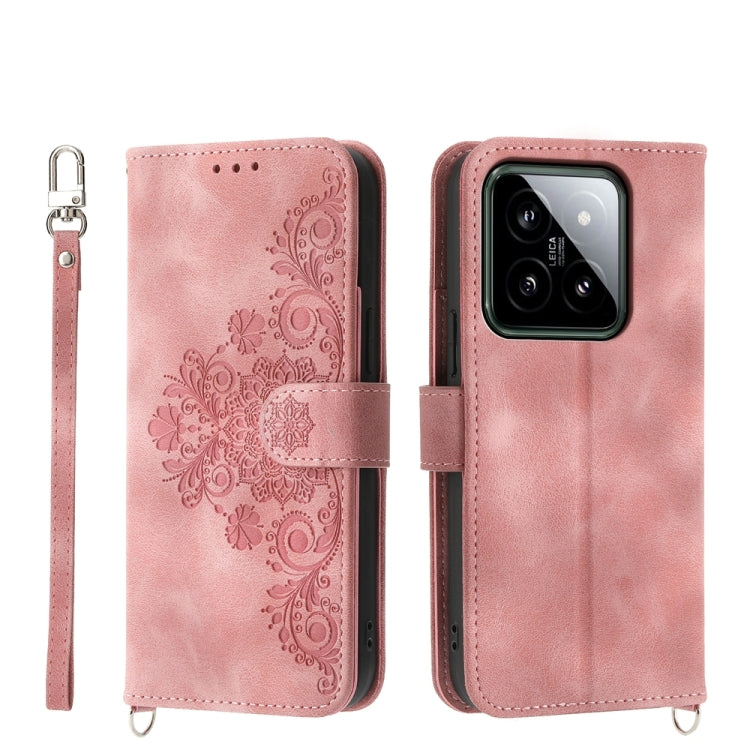 Skin-feel Flowers Embossed Wallet Leather Phone Case, For Xiaomi Redmi A3, For Xiaomi Redmi Note 13 Pro 4G, For Xiaomi Redmi Note 13 4G, For Xiaomi Poco X6 Pro 5G, For Xiaomi 14 Ultra, For Xiaomi 14 Pro, For Xiaomi 14, For Xiaomi Redmi Note 13 5G      ...