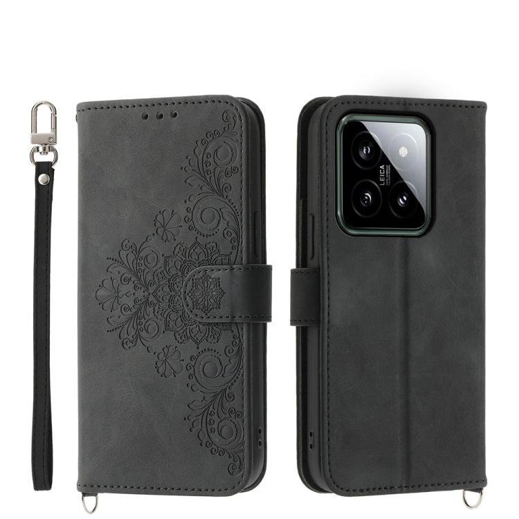 Skin-feel Flowers Embossed Wallet Leather Phone Case, For Xiaomi Redmi A3, For Xiaomi Redmi Note 13 Pro 4G, For Xiaomi Redmi Note 13 4G, For Xiaomi Poco X6 Pro 5G, For Xiaomi 14 Ultra, For Xiaomi 14 Pro, For Xiaomi 14, For Xiaomi Redmi Note 13 5G      ...