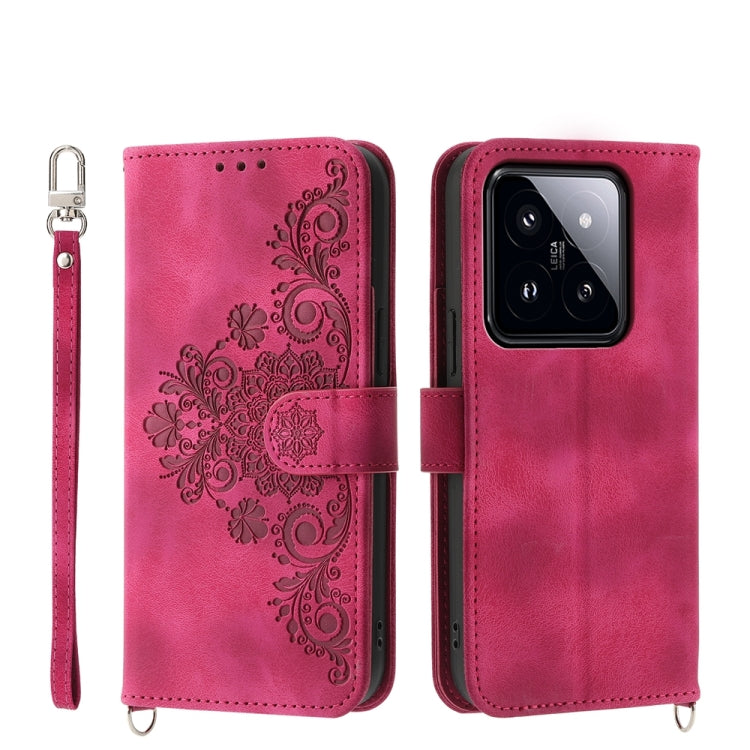 Skin-feel Flowers Embossed Wallet Leather Phone Case, For Xiaomi Redmi A3, For Xiaomi Redmi Note 13 Pro 4G, For Xiaomi Redmi Note 13 4G, For Xiaomi Poco X6 Pro 5G, For Xiaomi 14 Ultra, For Xiaomi 14 Pro, For Xiaomi 14, For Xiaomi Redmi Note 13 5G      ...