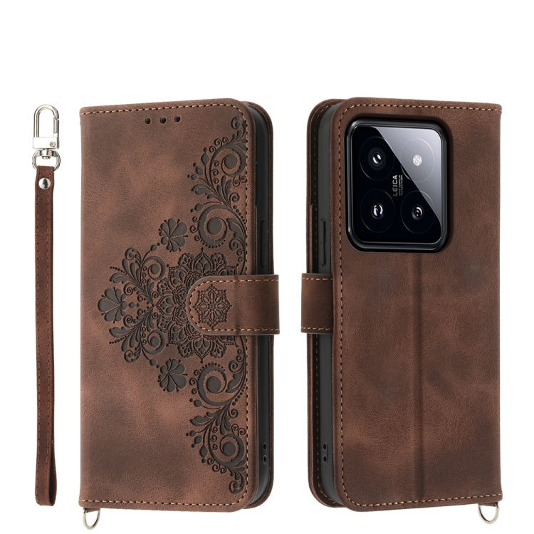 Skin-feel Flowers Embossed Wallet Leather Phone Case, For Xiaomi Redmi A3, For Xiaomi Redmi Note 13 Pro 4G, For Xiaomi Redmi Note 13 4G, For Xiaomi Poco X6 Pro 5G, For Xiaomi 14 Ultra, For Xiaomi 14 Pro, For Xiaomi 14, For Xiaomi Redmi Note 13 5G      ...