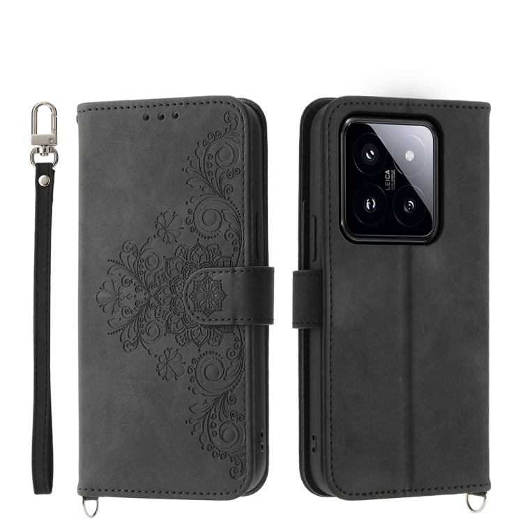 Skin-feel Flowers Embossed Wallet Leather Phone Case, For Xiaomi Redmi A3, For Xiaomi Redmi Note 13 Pro 4G, For Xiaomi Redmi Note 13 4G, For Xiaomi Poco X6 Pro 5G, For Xiaomi 14 Ultra, For Xiaomi 14 Pro, For Xiaomi 14, For Xiaomi Redmi Note 13 5G      ...