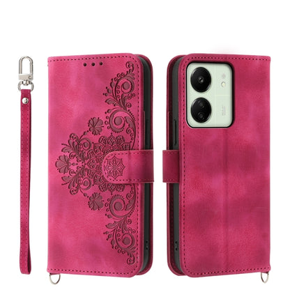 Skin-feel Flowers Embossed Wallet Leather Phone Case, For Xiaomi Redmi A3, For Xiaomi Redmi Note 13 Pro 4G, For Xiaomi Redmi Note 13 4G, For Xiaomi Poco X6 Pro 5G, For Xiaomi 14 Ultra, For Xiaomi 14 Pro, For Xiaomi 14, For Xiaomi Redmi Note 13 5G      ...