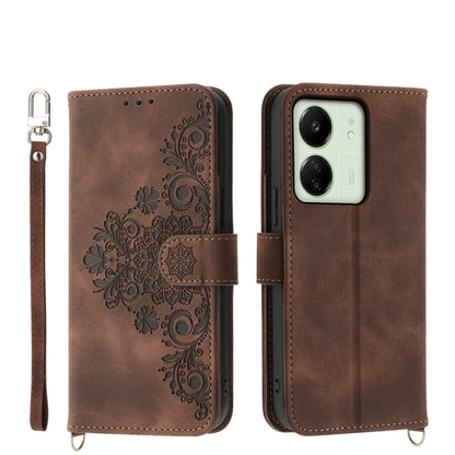 Skin-feel Flowers Embossed Wallet Leather Phone Case, For Xiaomi Redmi A3, For Xiaomi Redmi Note 13 Pro 4G, For Xiaomi Redmi Note 13 4G, For Xiaomi Poco X6 Pro 5G, For Xiaomi 14 Ultra, For Xiaomi 14 Pro, For Xiaomi 14, For Xiaomi Redmi Note 13 5G      ...