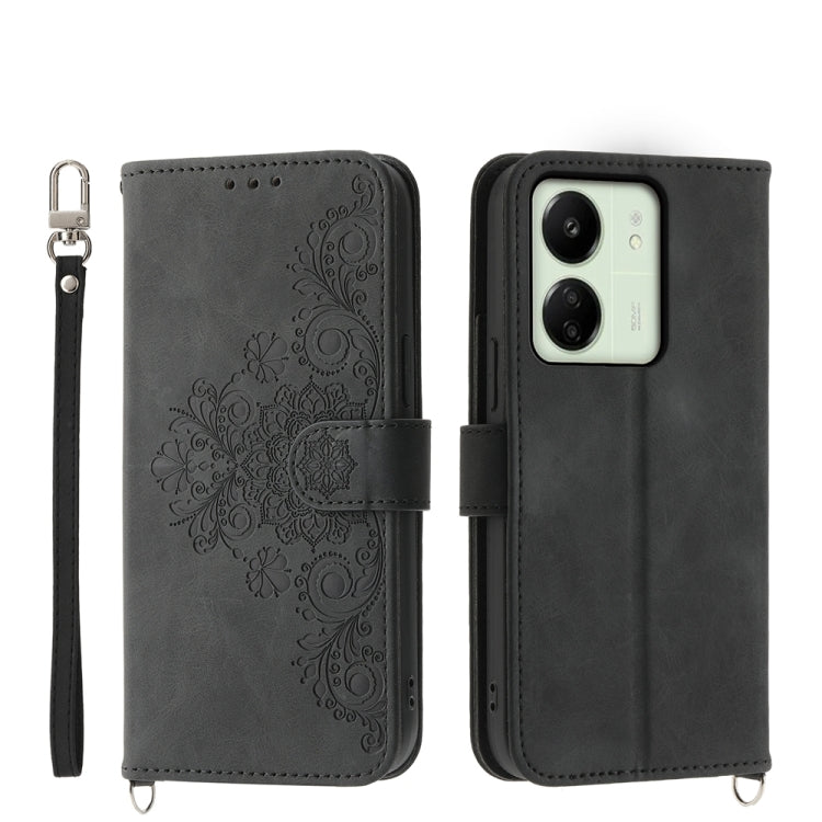 Skin-feel Flowers Embossed Wallet Leather Phone Case, For Xiaomi Redmi A3, For Xiaomi Redmi Note 13 Pro 4G, For Xiaomi Redmi Note 13 4G, For Xiaomi Poco X6 Pro 5G, For Xiaomi 14 Ultra, For Xiaomi 14 Pro, For Xiaomi 14, For Xiaomi Redmi Note 13 5G      ...