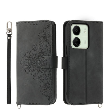Skin-feel Flowers Embossed Wallet Leather Phone Case, For Xiaomi Redmi A3, For Xiaomi Redmi Note 13 Pro 4G, For Xiaomi Redmi Note 13 4G, For Xiaomi Poco X6 Pro 5G, For Xiaomi 14 Ultra, For Xiaomi 14 Pro, For Xiaomi 14, For Xiaomi Redmi Note 13 5G      ...