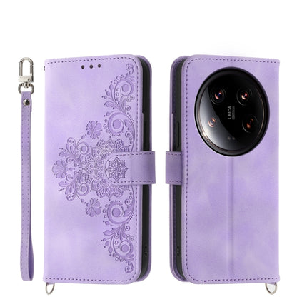 Skin-feel Flowers Embossed Wallet Leather Phone Case, For Xiaomi Redmi A3, For Xiaomi Redmi Note 13 Pro 4G, For Xiaomi Redmi Note 13 4G, For Xiaomi Poco X6 Pro 5G, For Xiaomi 14 Ultra, For Xiaomi 14 Pro, For Xiaomi 14, For Xiaomi Redmi Note 13 5G      ...