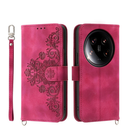 Skin-feel Flowers Embossed Wallet Leather Phone Case, For Xiaomi Redmi A3, For Xiaomi Redmi Note 13 Pro 4G, For Xiaomi Redmi Note 13 4G, For Xiaomi Poco X6 Pro 5G, For Xiaomi 14 Ultra, For Xiaomi 14 Pro, For Xiaomi 14, For Xiaomi Redmi Note 13 5G      ...
