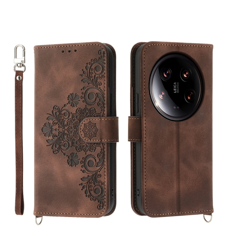 Skin-feel Flowers Embossed Wallet Leather Phone Case, For Xiaomi Redmi A3, For Xiaomi Redmi Note 13 Pro 4G, For Xiaomi Redmi Note 13 4G, For Xiaomi Poco X6 Pro 5G, For Xiaomi 14 Ultra, For Xiaomi 14 Pro, For Xiaomi 14, For Xiaomi Redmi Note 13 5G      ...