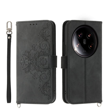 Skin-feel Flowers Embossed Wallet Leather Phone Case, For Xiaomi Redmi A3, For Xiaomi Redmi Note 13 Pro 4G, For Xiaomi Redmi Note 13 4G, For Xiaomi Poco X6 Pro 5G, For Xiaomi 14 Ultra, For Xiaomi 14 Pro, For Xiaomi 14, For Xiaomi Redmi Note 13 5G      ...