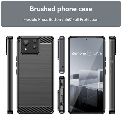 Brushed Texture Carbon Fiber TPU Case, For Asus Zenfone 11 Ultra, For Asus Zenfone 10