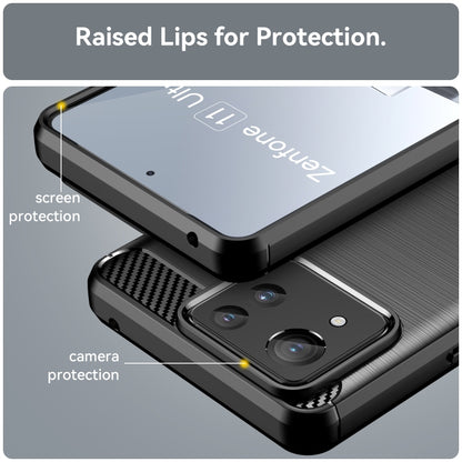Brushed Texture Carbon Fiber TPU Case, For Asus Zenfone 11 Ultra, For Asus Zenfone 10