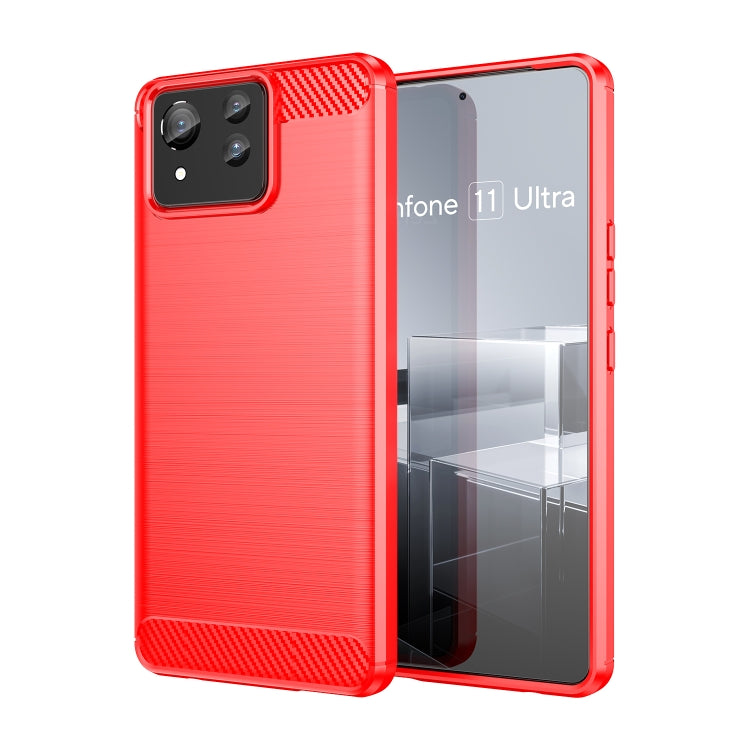 Brushed Texture Carbon Fiber TPU Case, For Asus Zenfone 11 Ultra, For Asus Zenfone 10