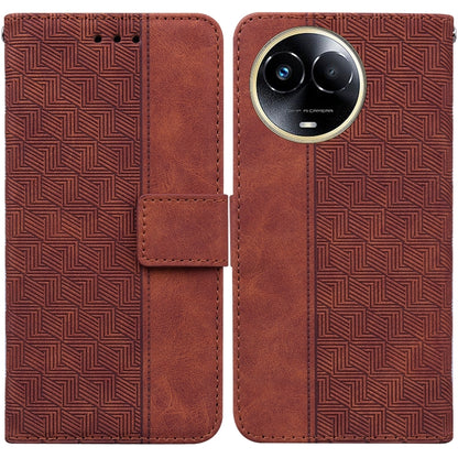 Geometric Embossed Leather Phone Case, For Realme 12+, For Realme 12 Pro+ Global, For Realme C67 4G Global, For Realme 11 4G Global, For Realme 11 5G/Narzo 60 India Version, For Realme 11 5G Global, For Realme 11 Pro / 11 Pro+ / Narzo 60 Pro           ...