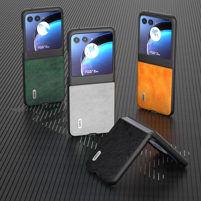 ABEEL Dual Color Lichi Texture PU Phone Case, For Motorola Razr 40 Ultra