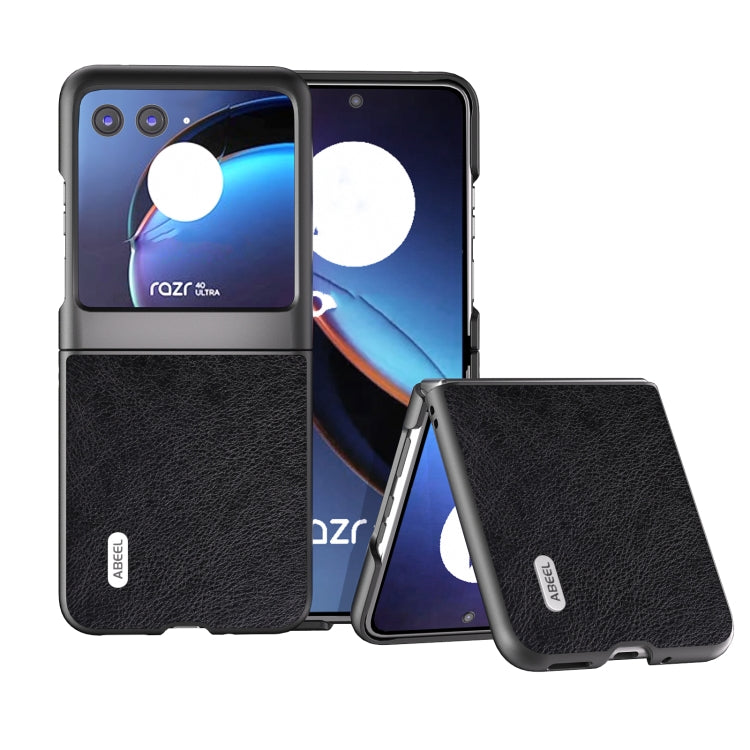 ABEEL Dual Color Lichi Texture PU Phone Case, For Motorola Razr 40 Ultra