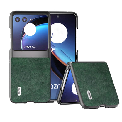 ABEEL Dual Color Lichi Texture PU Phone Case, For Motorola Razr 40 Ultra