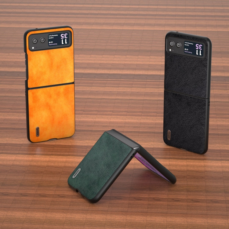 ABEEL Dual Color Lichi Texture PU Phone Case, For Motorola Razr 40
