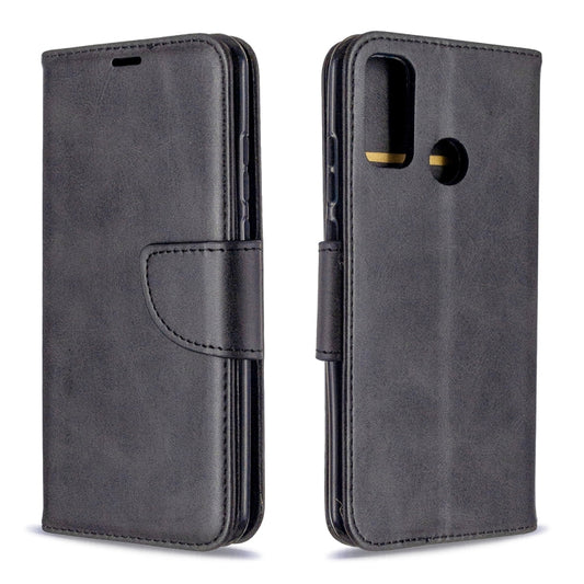 Grey flip phone wallet case with card slots, PU leather texture, magnetic closure