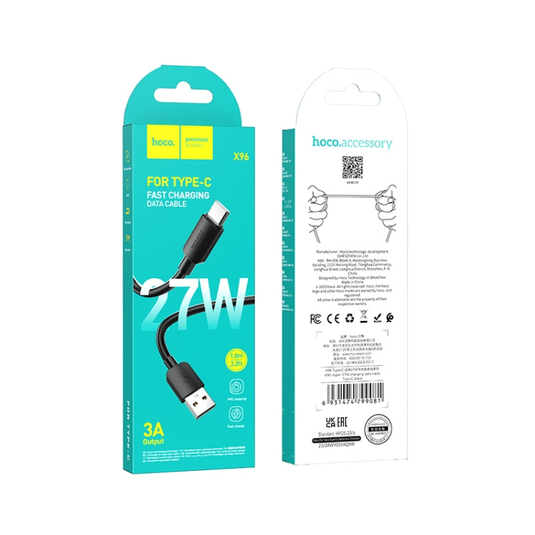hoco X96 Hyper 27W USB to USB-C / Type-C Charging Data Cable, 27W USB to Type-C