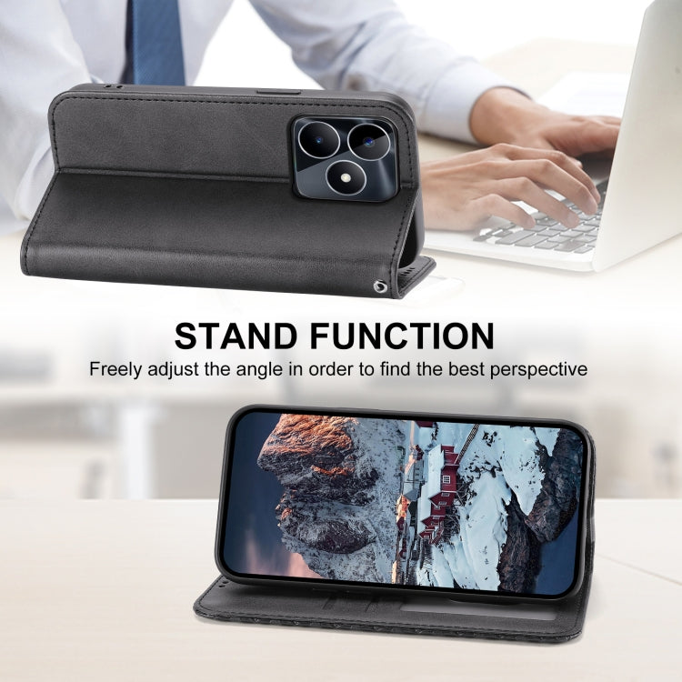 Cubic Grid Calf Texture Magnetic Leather Phone Case, For Realme C53, For Realme 11 Pro