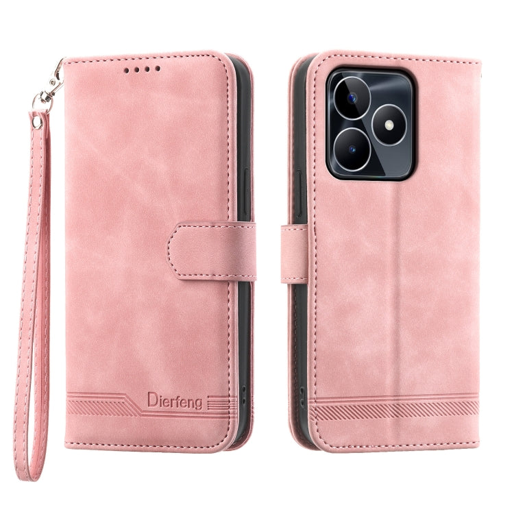 Dierfeng Dream Line Leather Phone Case, For Realme C53, For Realme 11 Pro