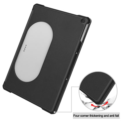 Custer Pure Color 3-Fold Holder Smart Leather Tablet Case, For Google Pixel Tablet