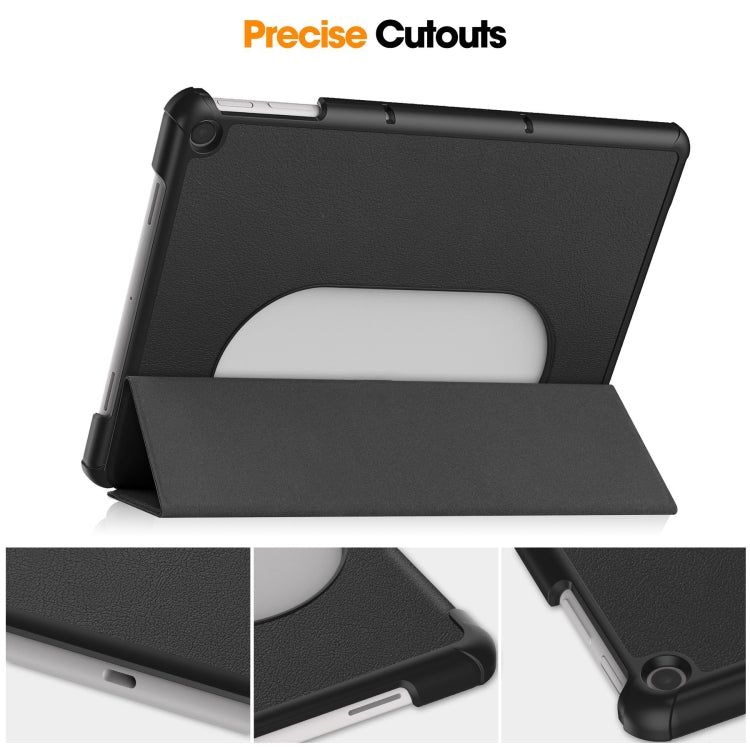 Custer Pure Color 3-Fold Holder Smart Leather Tablet Case, For Google Pixel Tablet