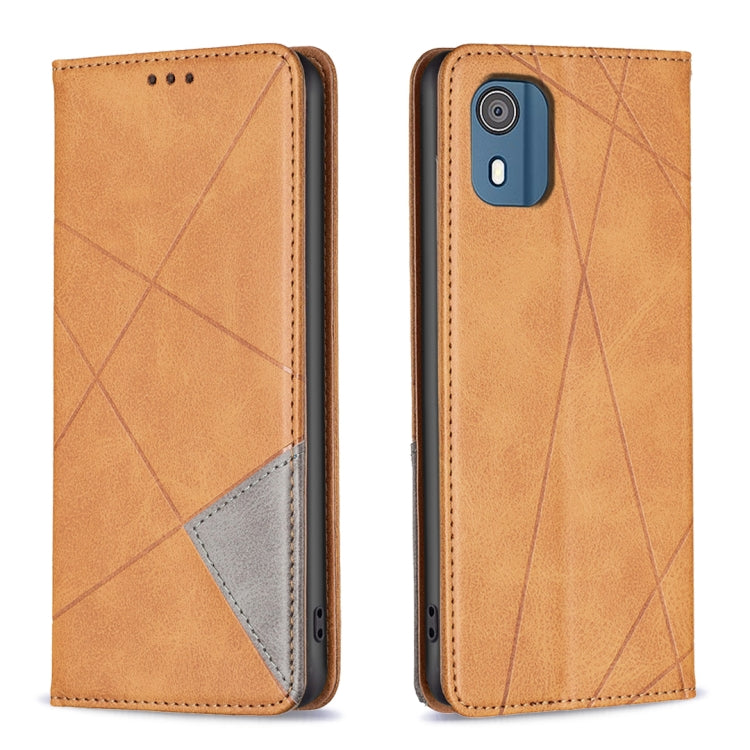 Rhombus Texture Magnetic Leather Phone Case, For Nokia G42, For Nokia C110, For Nokia G310, For Nokia C02