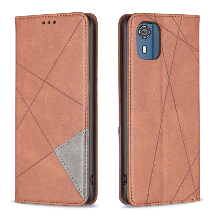 Rhombus Texture Magnetic Leather Phone Case, For Nokia G42, For Nokia C110, For Nokia G310, For Nokia C02