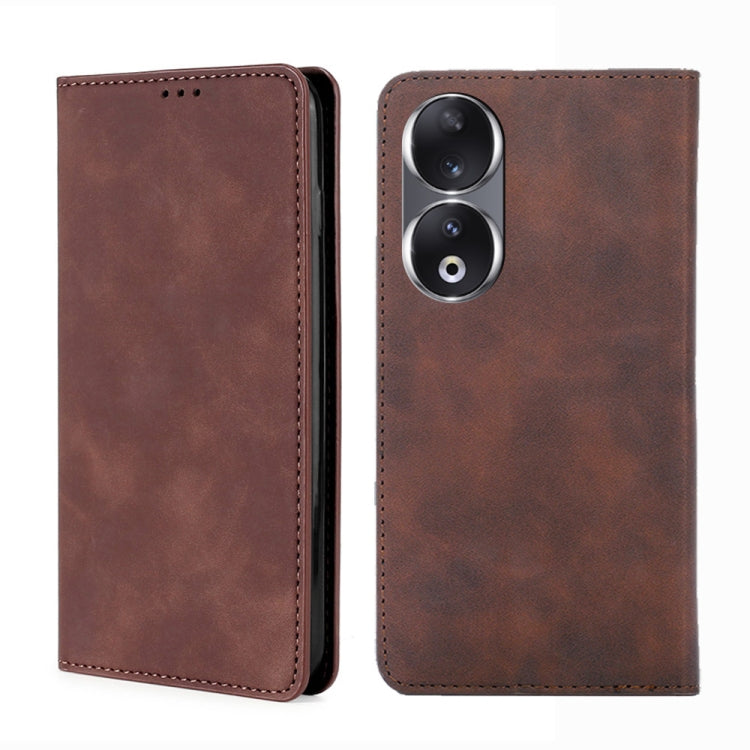 Skin Feel Magnetic Leather Phone Case, For Honor 90 Pro 5G, For Honor 90 5G