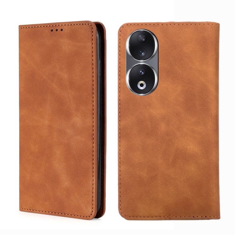 Skin Feel Magnetic Leather Phone Case, For Honor 90 Pro 5G, For Honor 90 5G