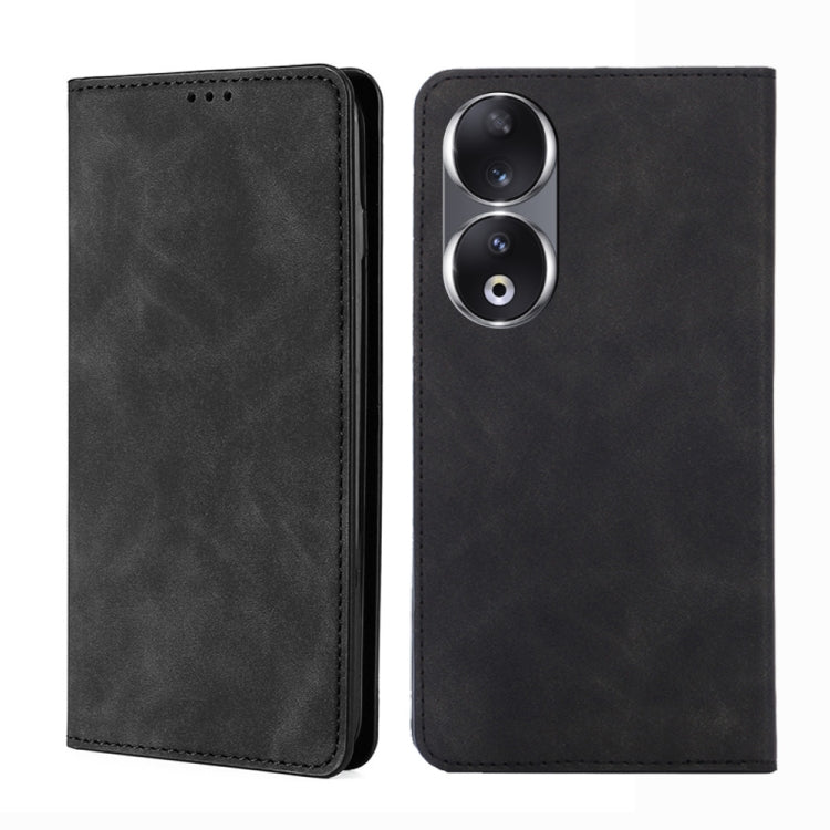 Skin Feel Magnetic Leather Phone Case, For Honor 90 Pro 5G, For Honor 90 5G