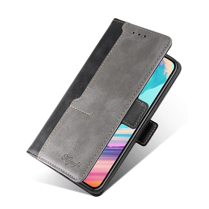 Contrast Color Side Buckle Leather Phone Case, For vivo Y78 5G