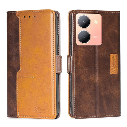 Contrast Color Side Buckle Leather Phone Case, For vivo Y78 5G