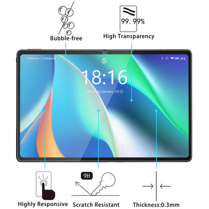 Tablet tempered glass screen protector set, bubble-free, 9H scratch resistant, 0.3mm