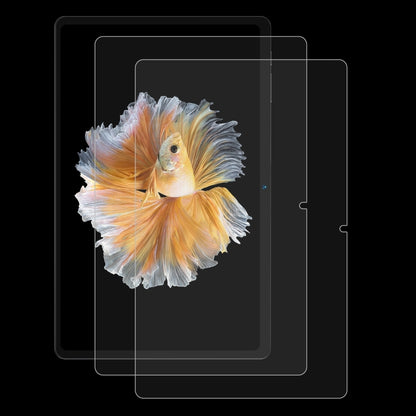 Two-piece tablet tempered glass screen protectors, clear anti-scratch protection layers