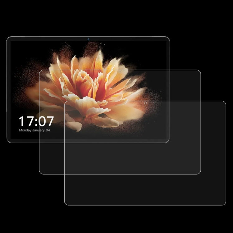Two-piece tablet tempered glass screen protectors, high clarity, layered protective fit