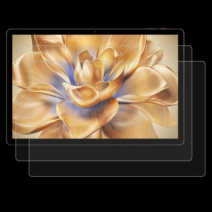 2-pack 9H tempered glass screen protector, clear film over tablet with gold wallpaper