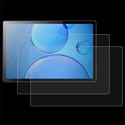 Tablet screen protector tempered glass film set, transparent glass layers on front view