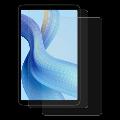 Tablet screen protector tempered glass film set, clear overlays shown on tablet display