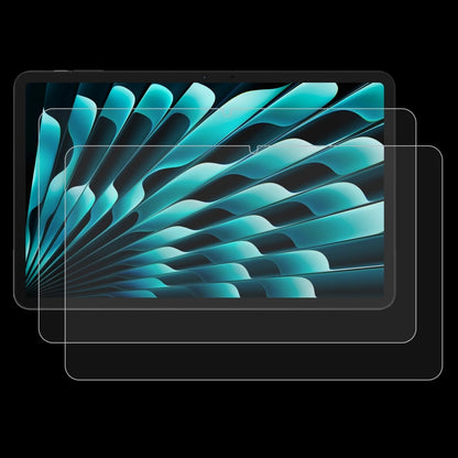 Tempered glass screen protector film pair fitted to tablet display with clear edges.