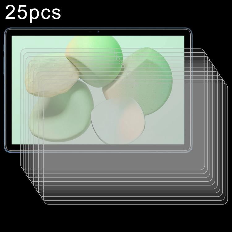 Tablet tempered glass screen protectors, stack of multiple clear films for full coverage.
