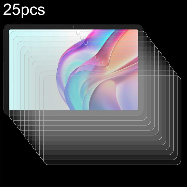 Tablet screen protector set, layered clear tempered glass sheets for smooth touchscreen fit.