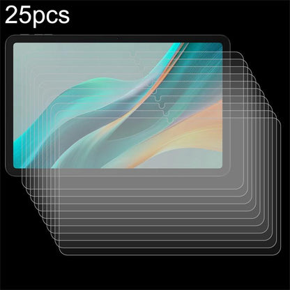 Tablet screen protector set, multiple clear tempered glass films covering the front panel.